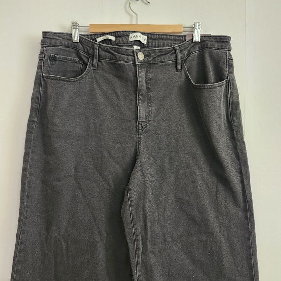 NWT Ava & Viv Black High Rise Wide Leg Jeans Size 18 - Picture 2 of 9